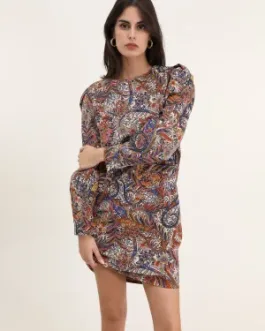 HERMIONE –  Robe coupe droite au touché peau de pêche