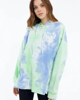 SULI – sweat-shirt avec belle longueur à capuche tie ans dye
